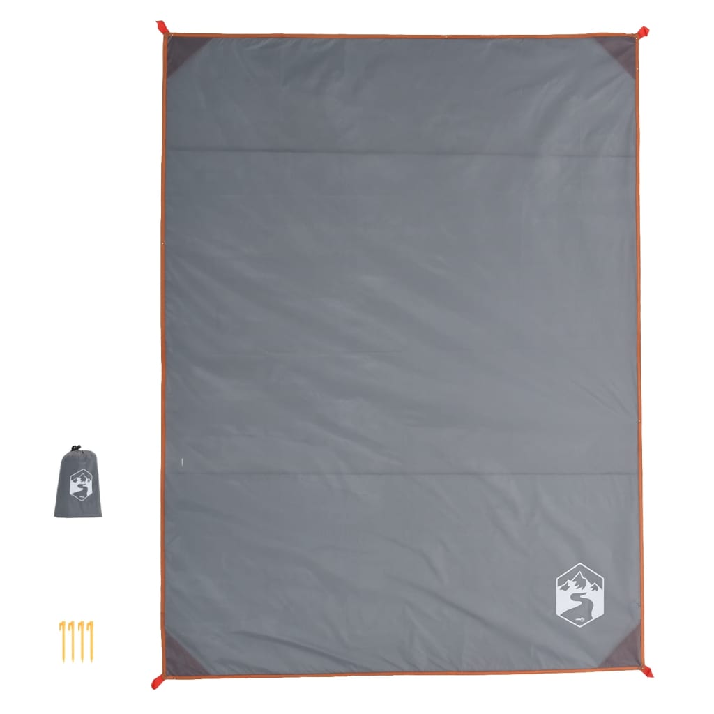 vidaXL Picknickkleed met haringen 205x155 cm grijs en oranje