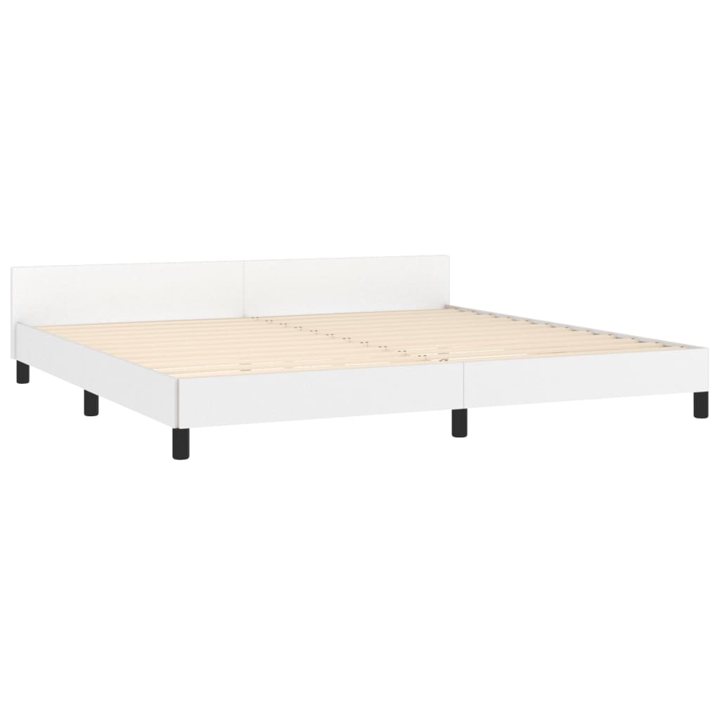 vidaXL Bedframe met hoofdbord kunstleer wit 200x200 cm