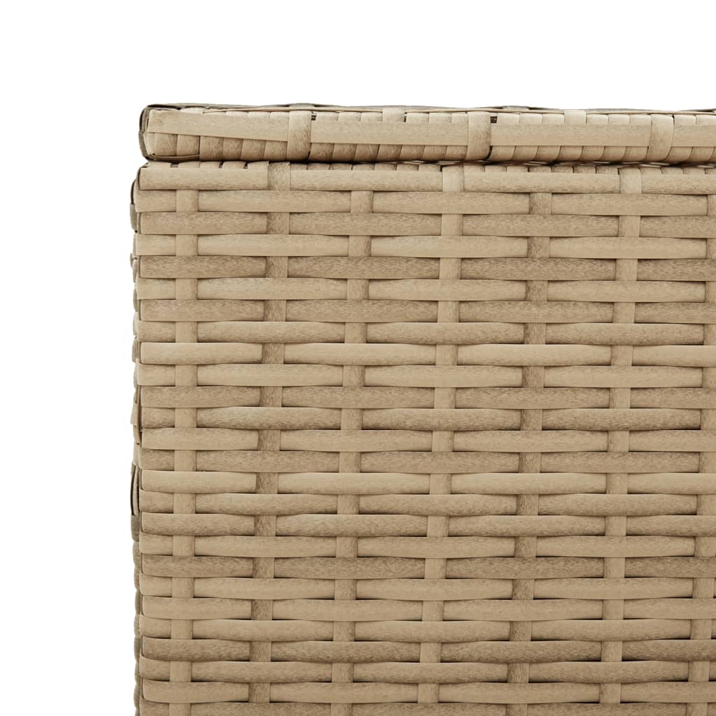 vidaXL Tuinbox met wielen 469 L poly rattan gemengd beige