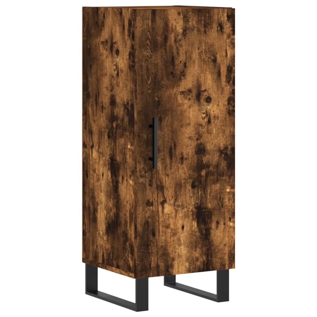 vidaXL Hoge kast 34,5x34x180 cm bewerkt hout gerookt eikenkleurig