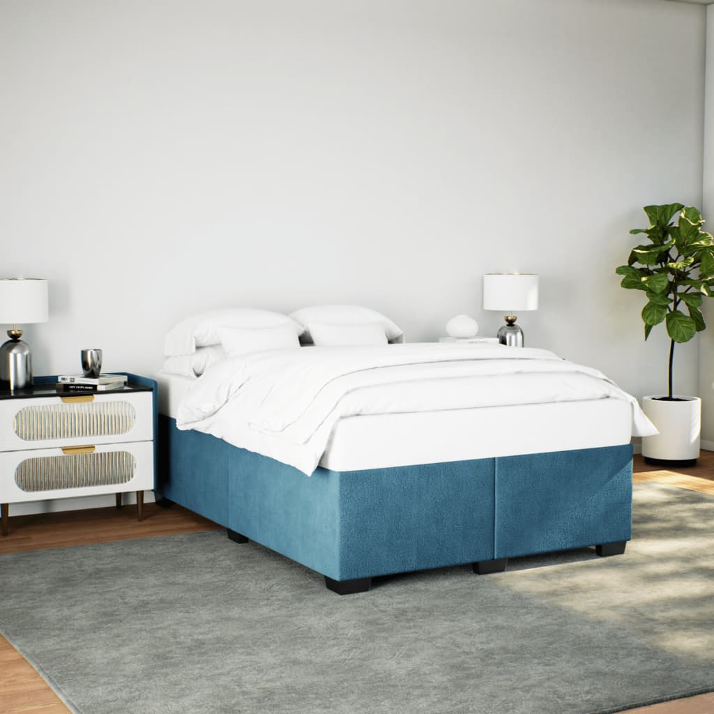 vidaXL Bedframe fluweel blauw 160x200 cm