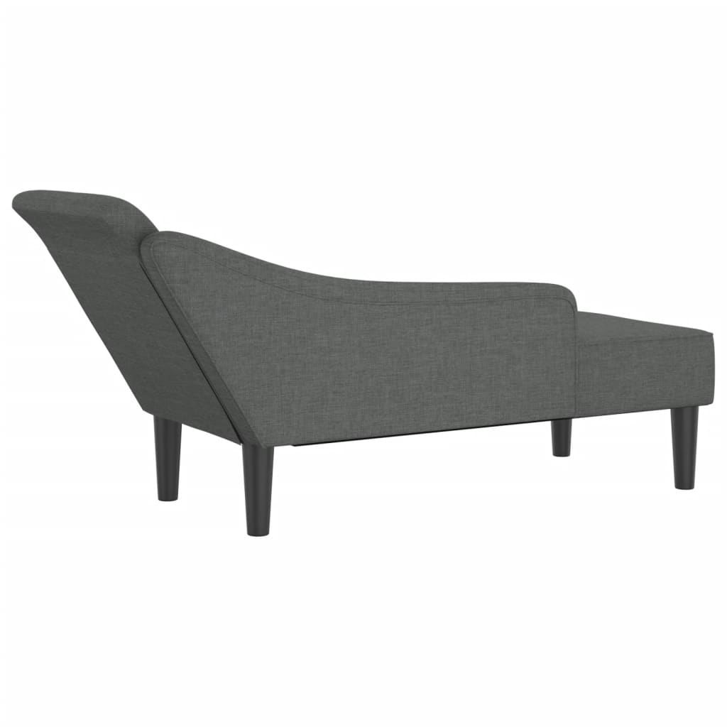 vidaXL Chaise longue met kussens stof donkergrijs