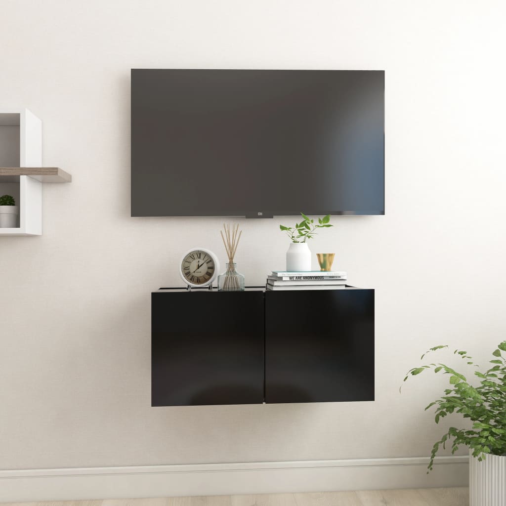 vidaXL Tv-hangmeubel 60x30x30 cm zwart