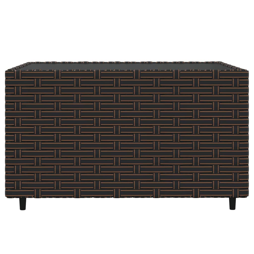 vidaXL 3-delige Loungeset met kussens poly rattan bruin