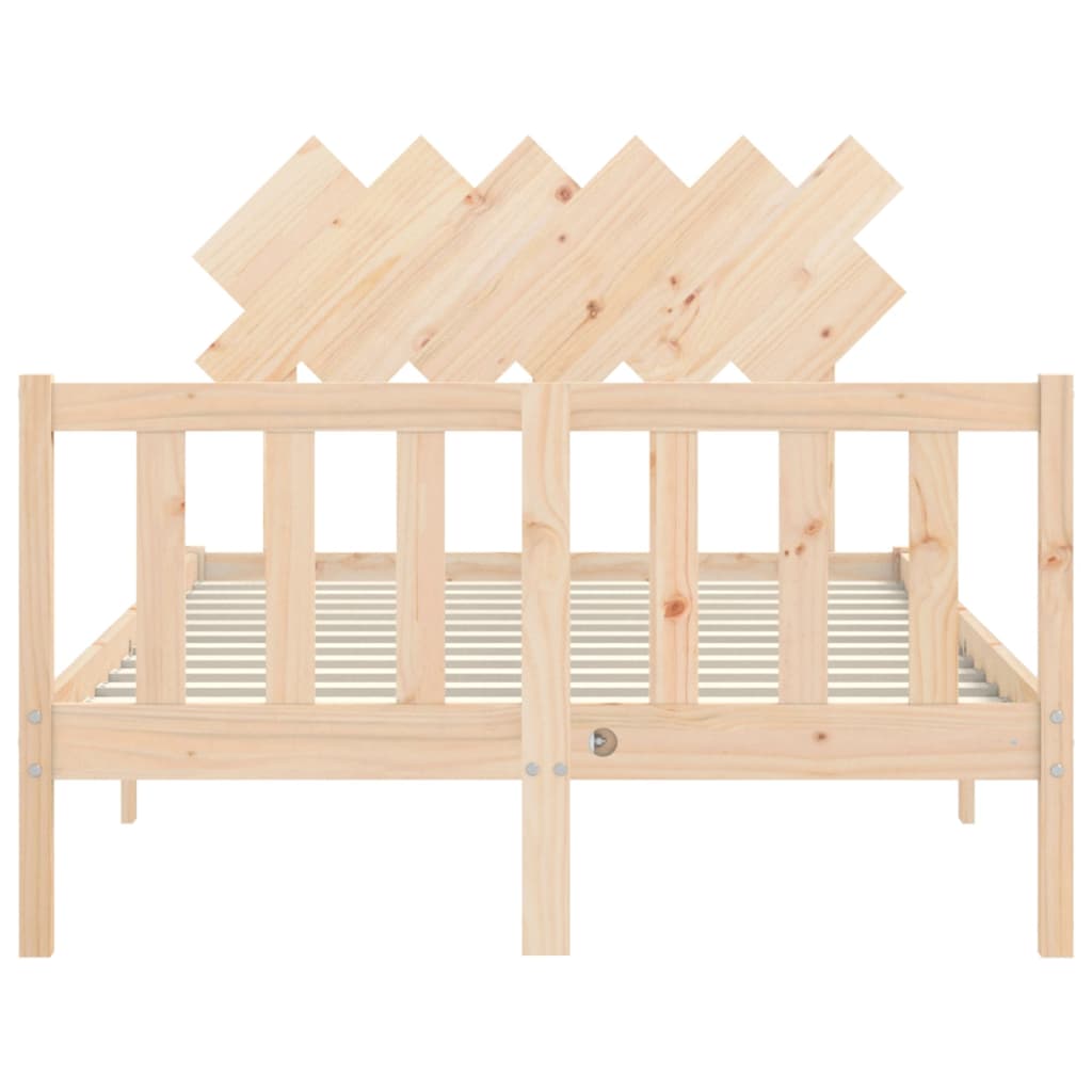 vidaXL Bedframe met hoofdbord massief hout