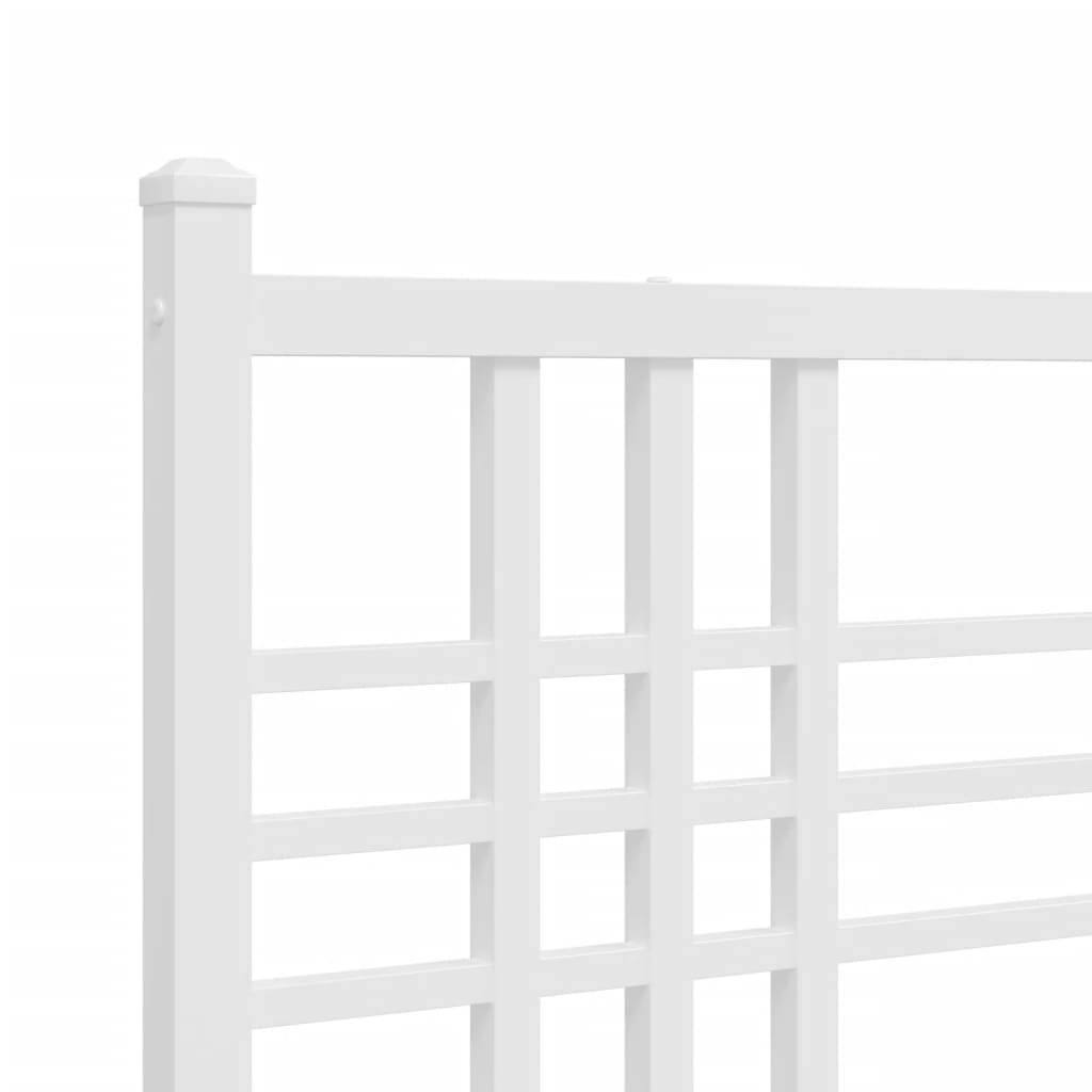 vidaXL Bedframe met hoofd- en voeteneinde metaal wit 193x203 cm