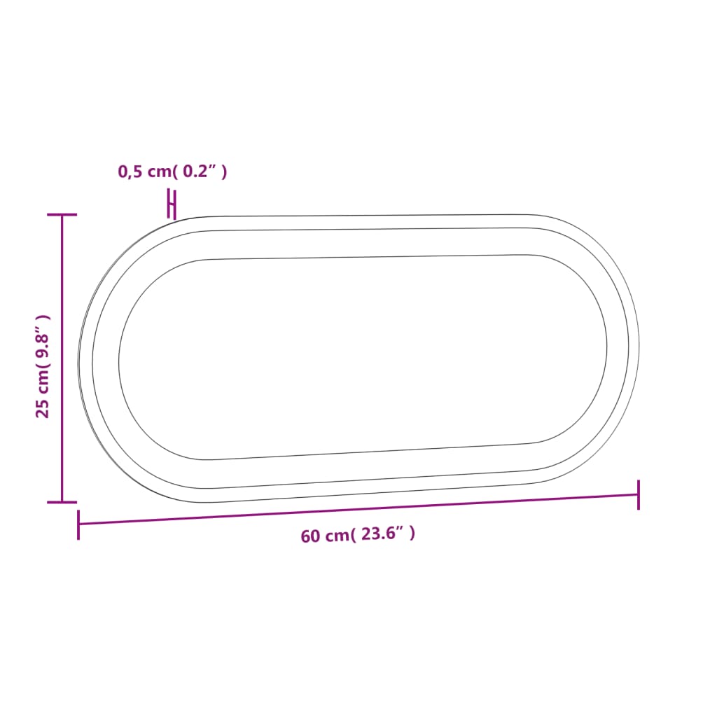 vidaXL Badkamerspiegel LED ovaal 60x25 cm