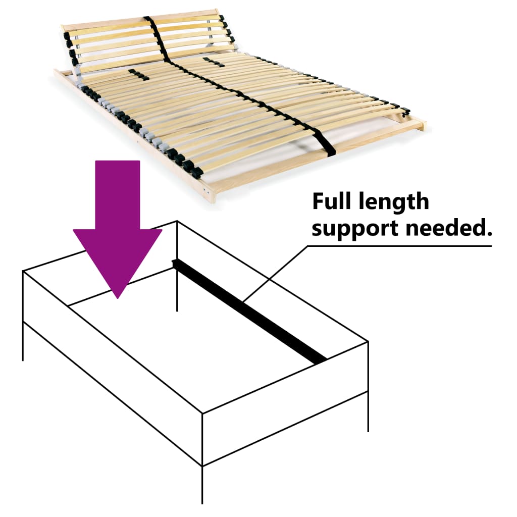 vidaXL Lattenbodem met 28 latten 7 zones 120x200 cm