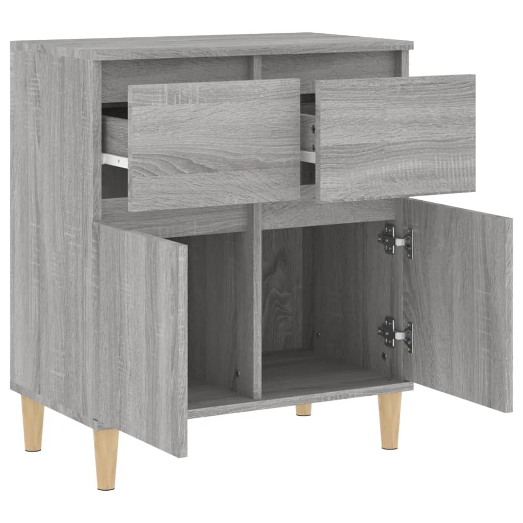 vidaXL Dressoir 60x35x70 cm bewerkt hout grijs sonoma eikenkleurig