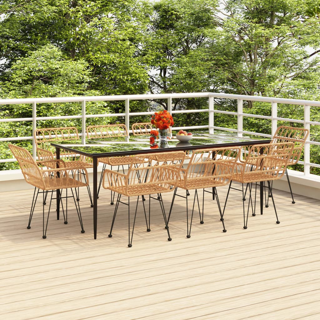 vidaXL 9-delige Tuinset poly rattan