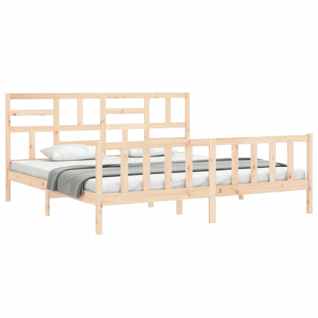 vidaXL Bedframe met hoofdbord massief hout