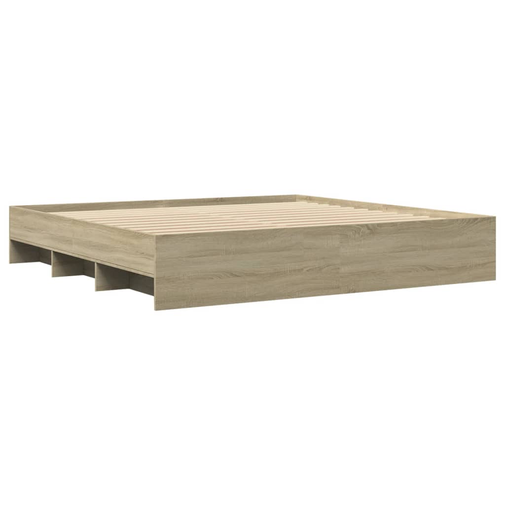 vidaXL Bedframe bewerkt hout sonoma eikenkleurig 180x200 cm