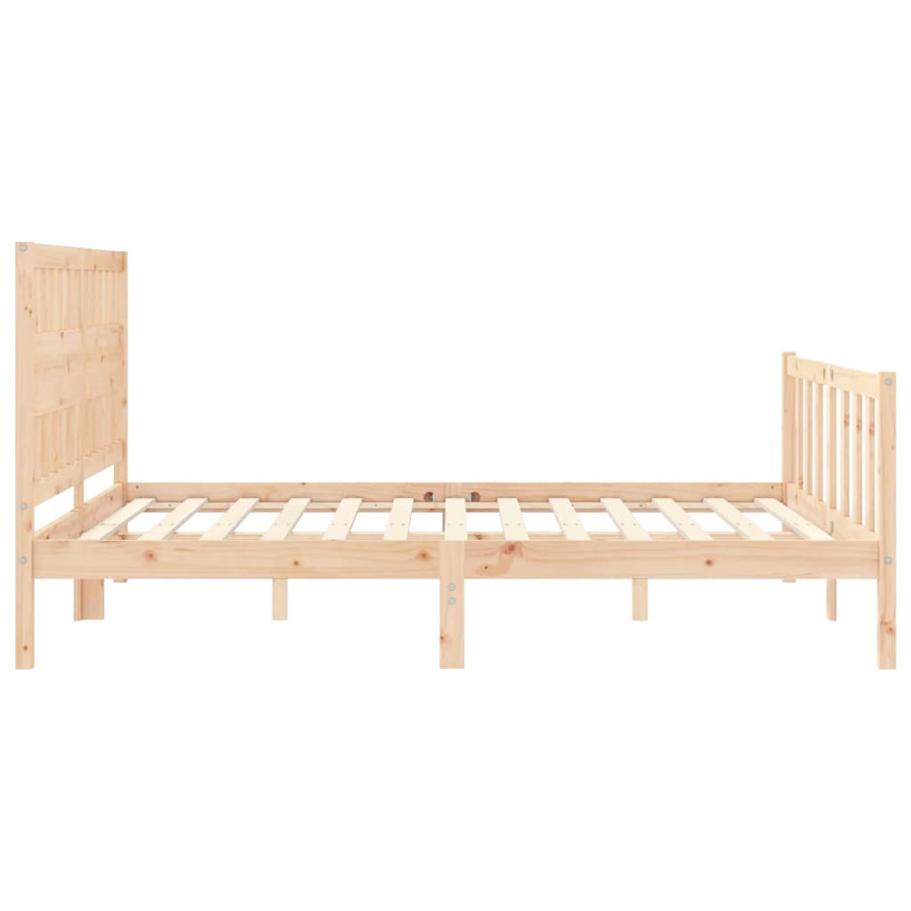 vidaXL Bedframe met hoofdbord massief hout 160x200 cm