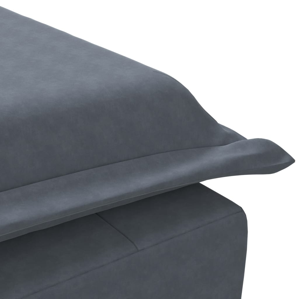 vidaXL Massage chaise longue met bolster fluweel donkergrijs