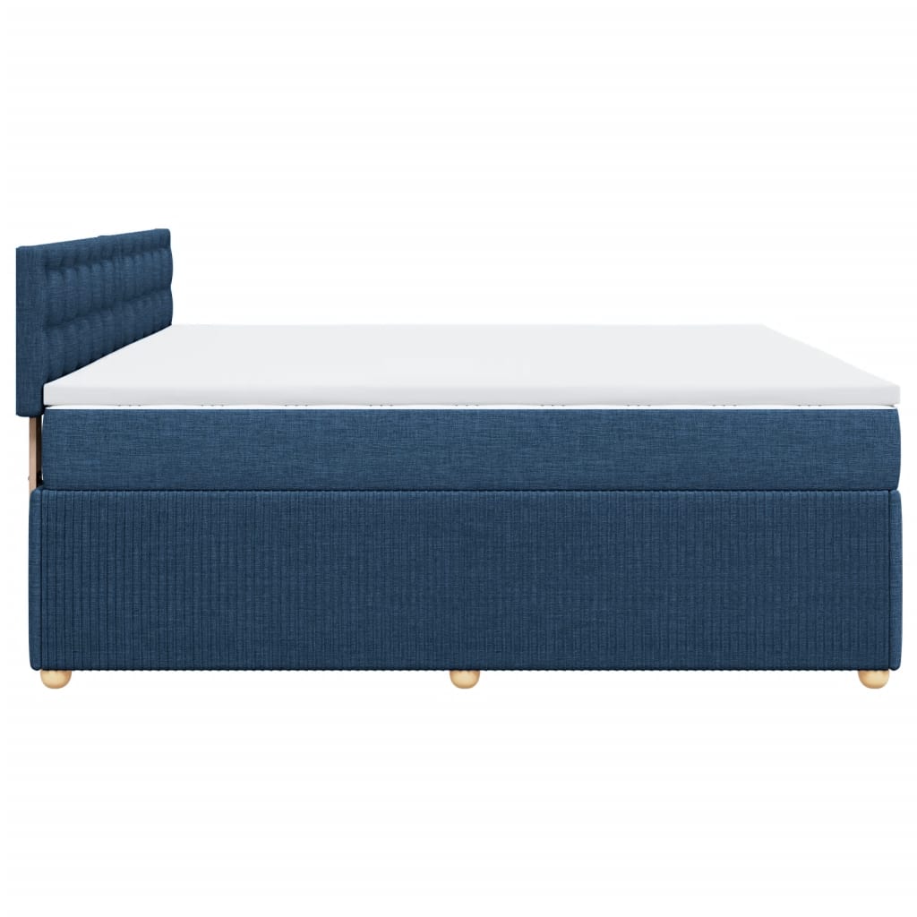 vidaXL Boxspring met matras stof blauw 180x200 cm