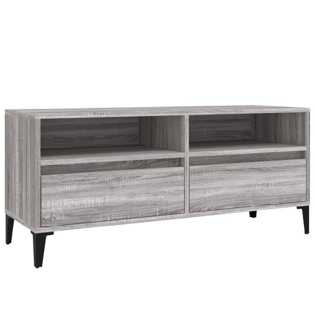 vidaXL Tv-meubel 100x34,5x44,5 cm bewerkt hout grijs sonoma eikenkleur