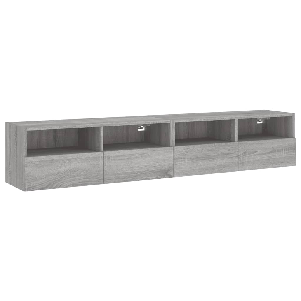 vidaXL Tv-wandmeubels 2 st 80x30x30 cm bewerkt hout grijs sonoma eiken