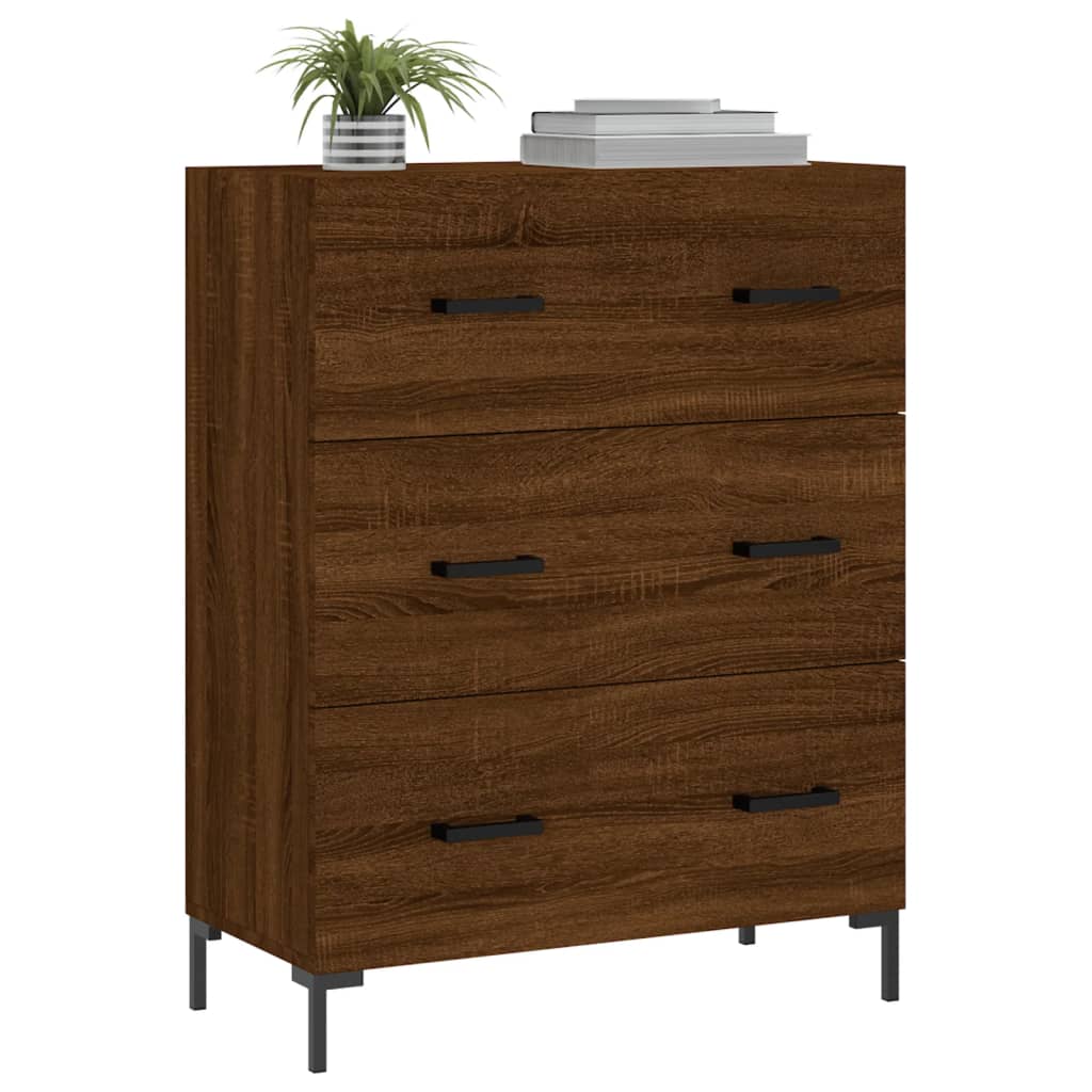 vidaXL Dressoir 69,5x34x90 cm bewerkt hout bruin eikenkleur