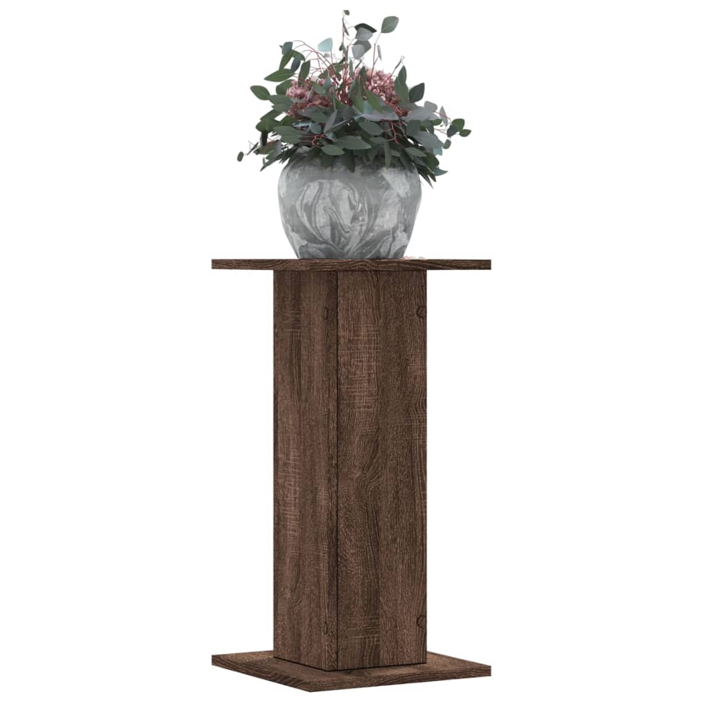 vidaXL Plantenstandaards 2 st 30x30x60 cm bewerkt hout bruin eiken