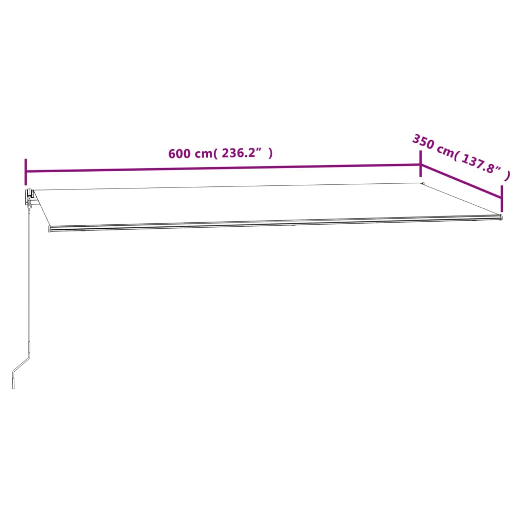 vidaXL Luifel automatisch uittrekbaar 600x350 cm antracietkleurig