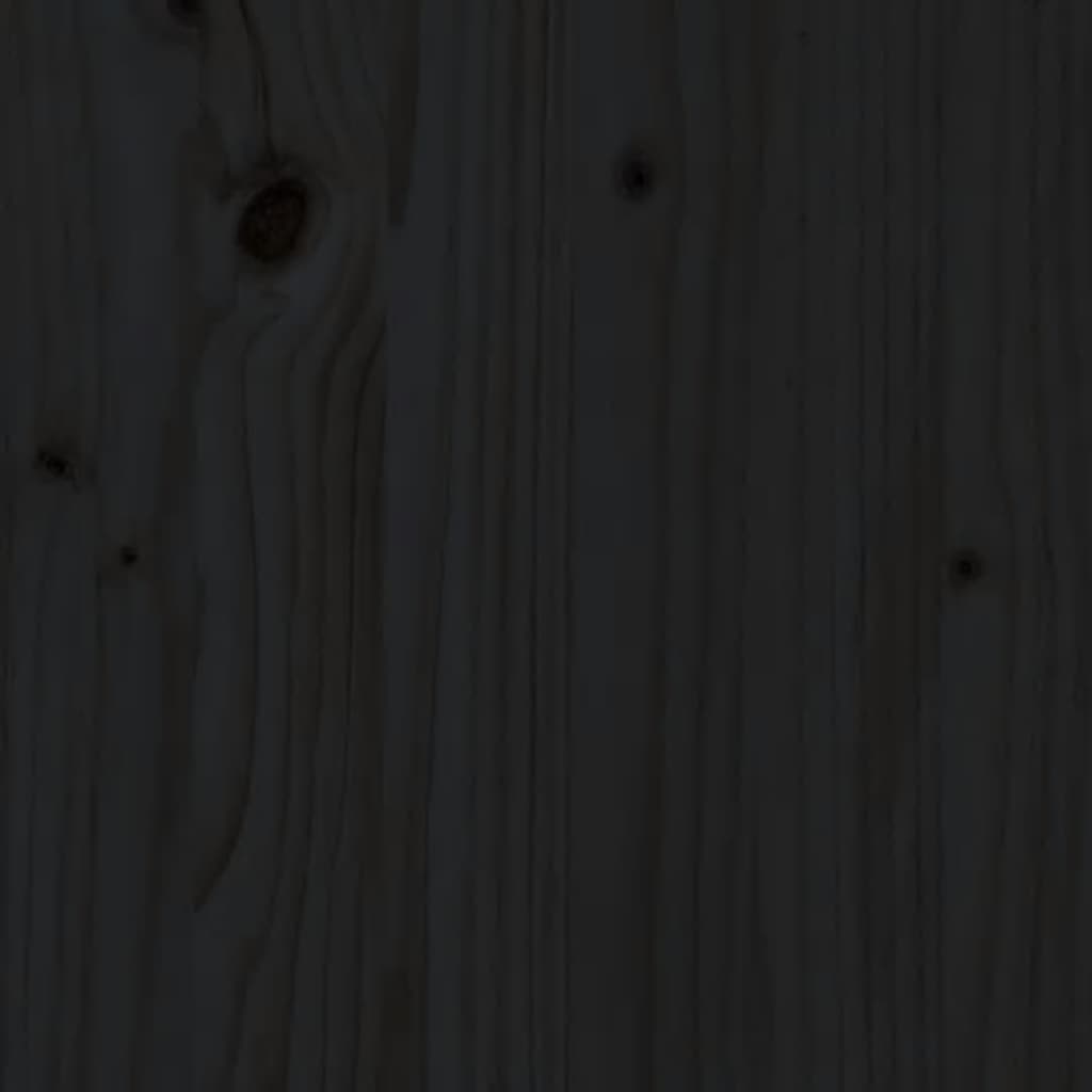 vidaXL Zandbak met bankjes vierkant massief grenenhout zwart