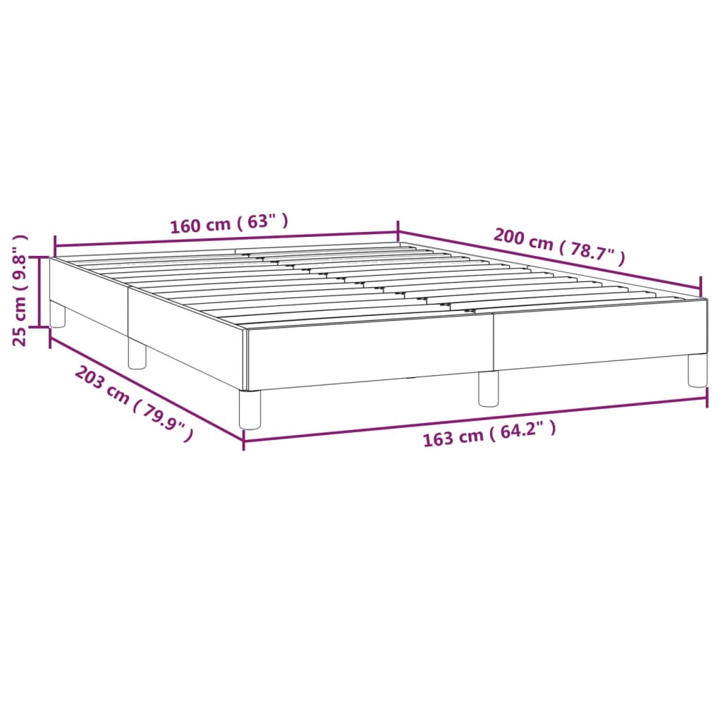 vidaXL Bedframe zonder matras 160x200 cm fluweel donkerblauw