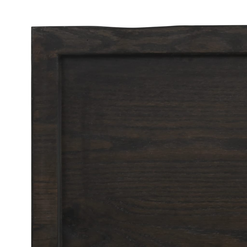 vidaXL Tafelblad natuurlijke rand 180x50x(2-4)cm eikenhout donkerbruin
