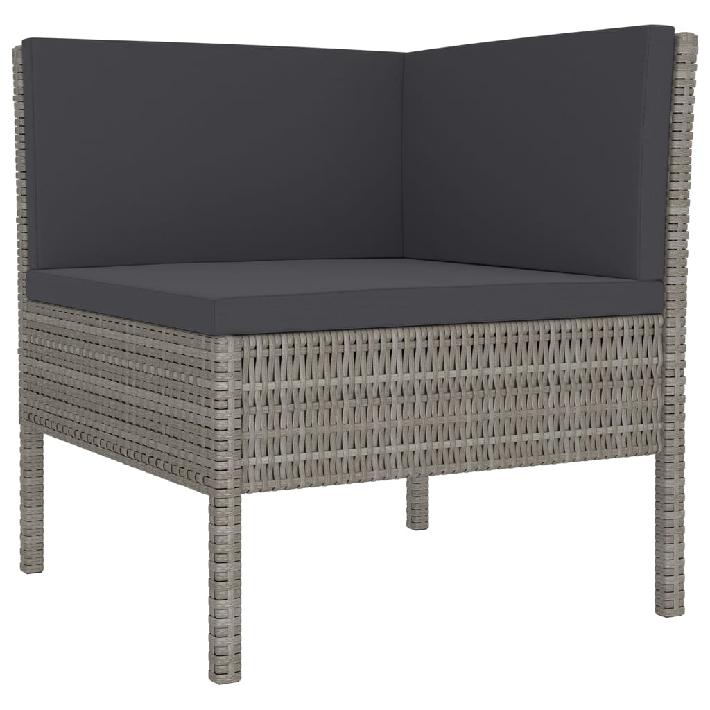 vidaXL 13-delige Loungeset met kussens poly rattan grijs