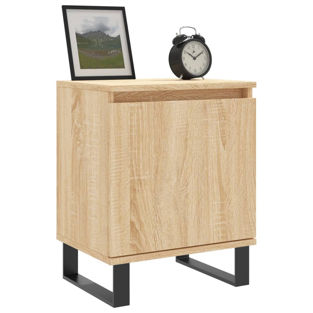 vidaXL Nachtkastjes 2 st 40x30x50 cm bewerkt hout sonoma eikenkleurig