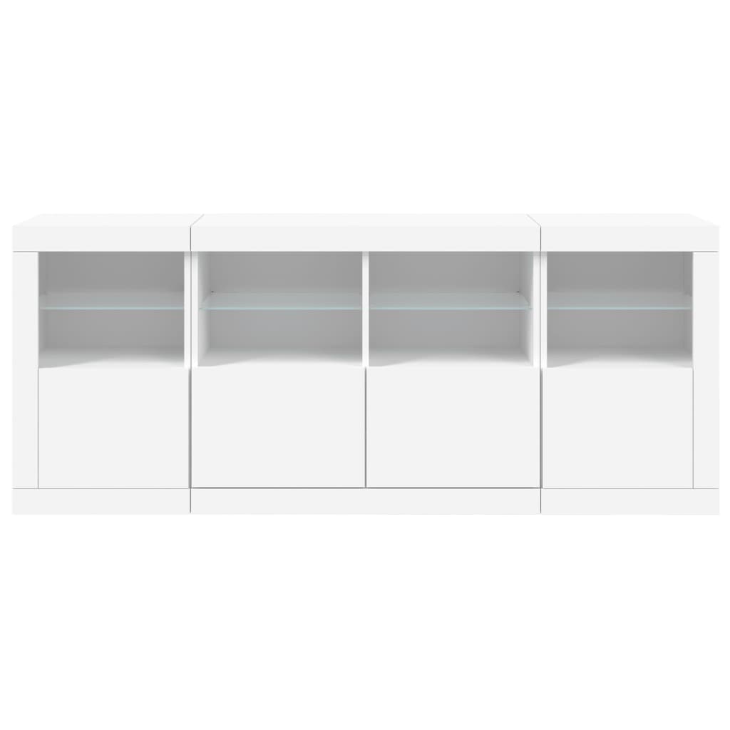 vidaXL Dressoir met LED-verlichting 163x37x67 cm wit