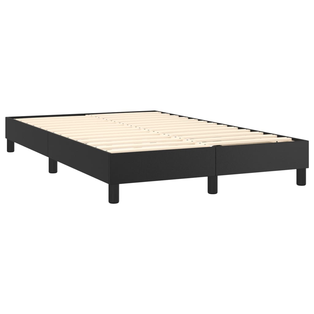 vidaXL Boxspring met matras en LED kunstleer zwart 120x200 cm