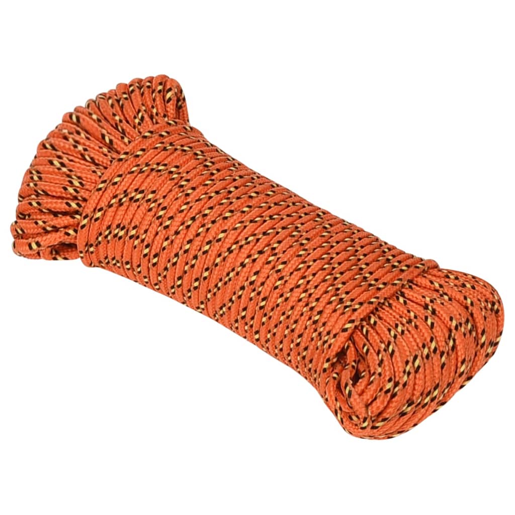 vidaXL Boottouw 3 mm 100 m polypropyleen oranje