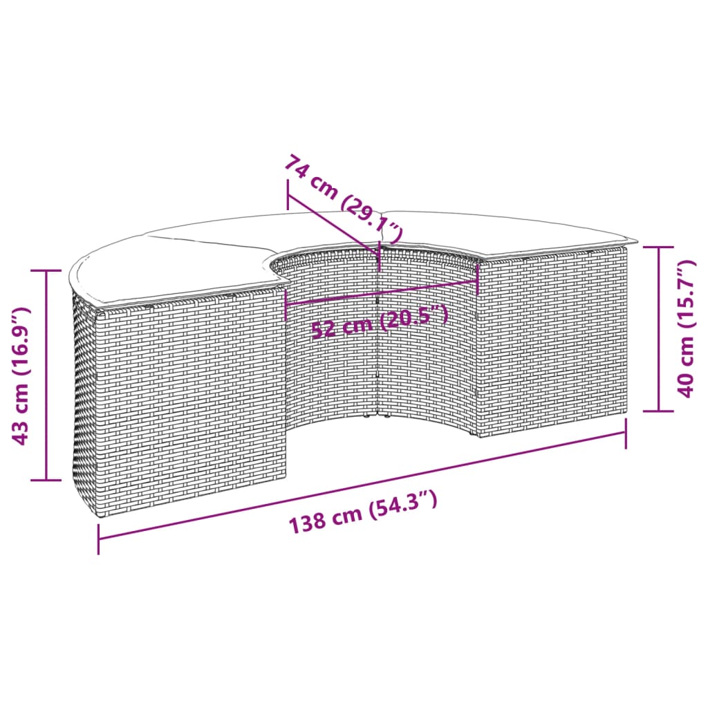 vidaXL Voetensteun met kussen poly rattan zwart