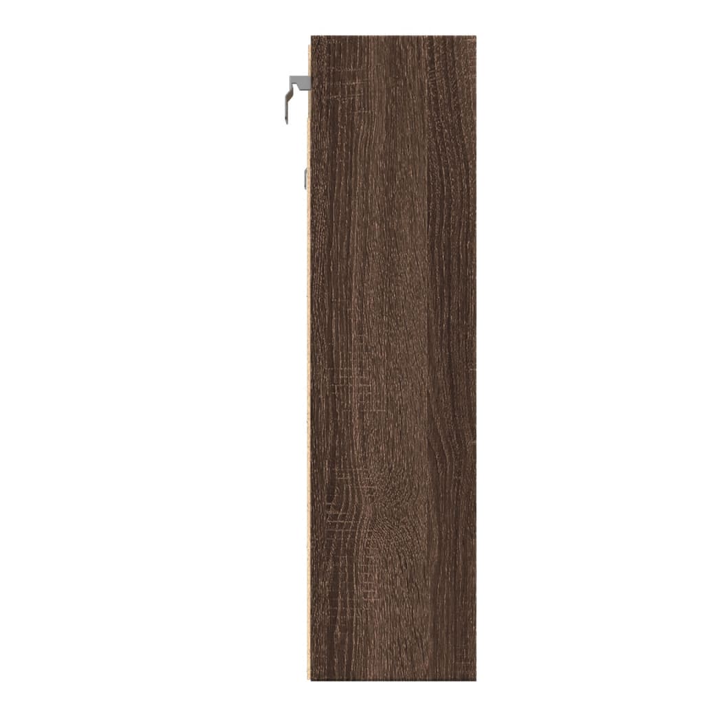 vidaXL Vitrinekast 100x15x58 cm bewerkt hout bruin eikenkleurig