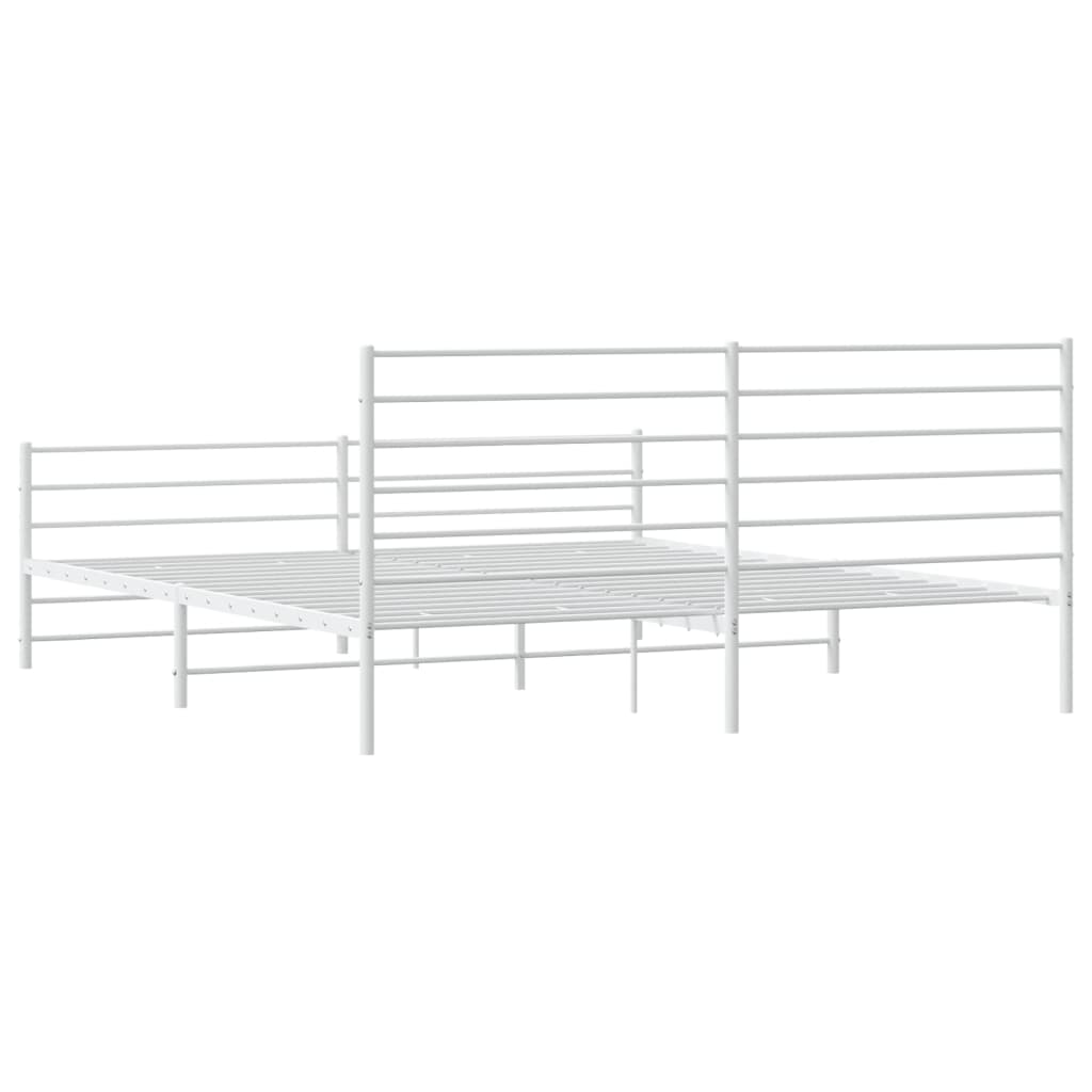 vidaXL Bedframe met hoofd- en voeteneinde metaal wit 180x200 cm