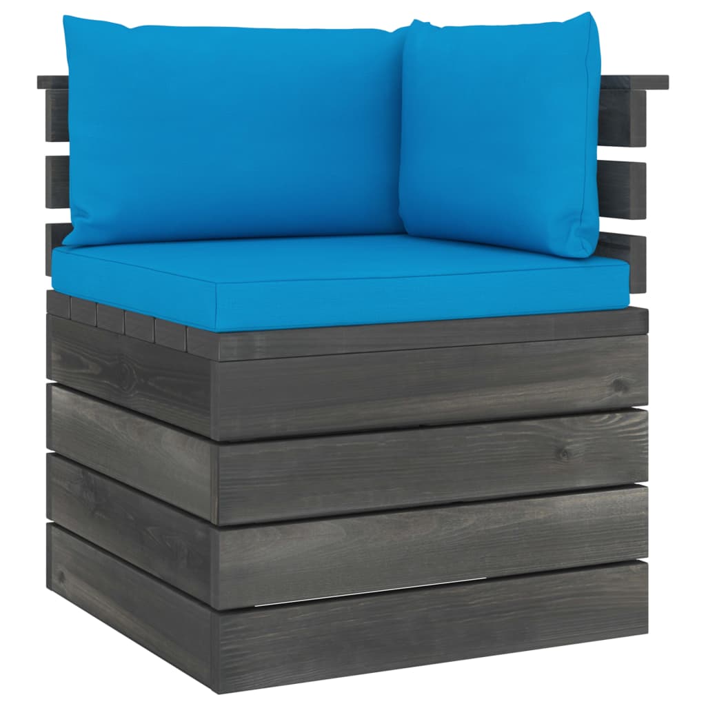 vidaXL 7-delige Loungeset met kussens pallet massief grenenhout