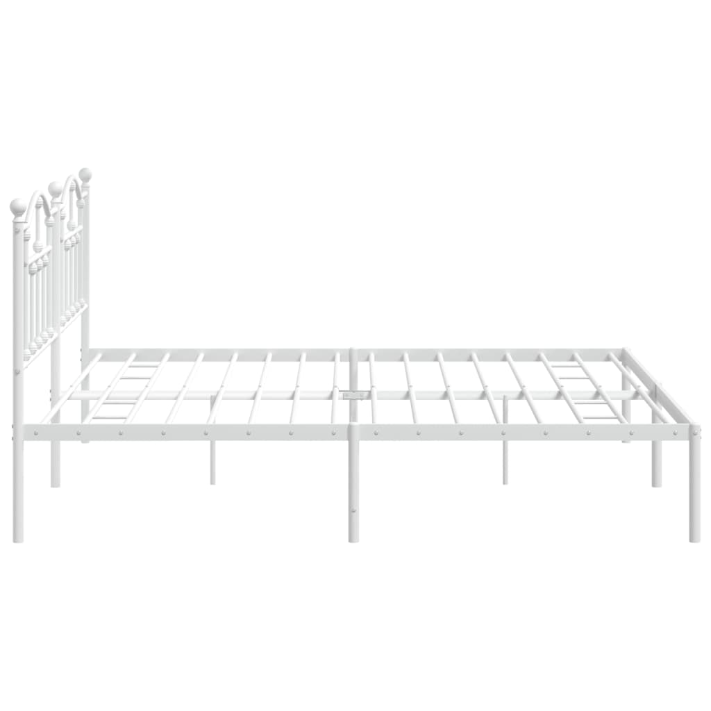 vidaXL Bedframe met hoofdbord metaal wit 200x200 cm