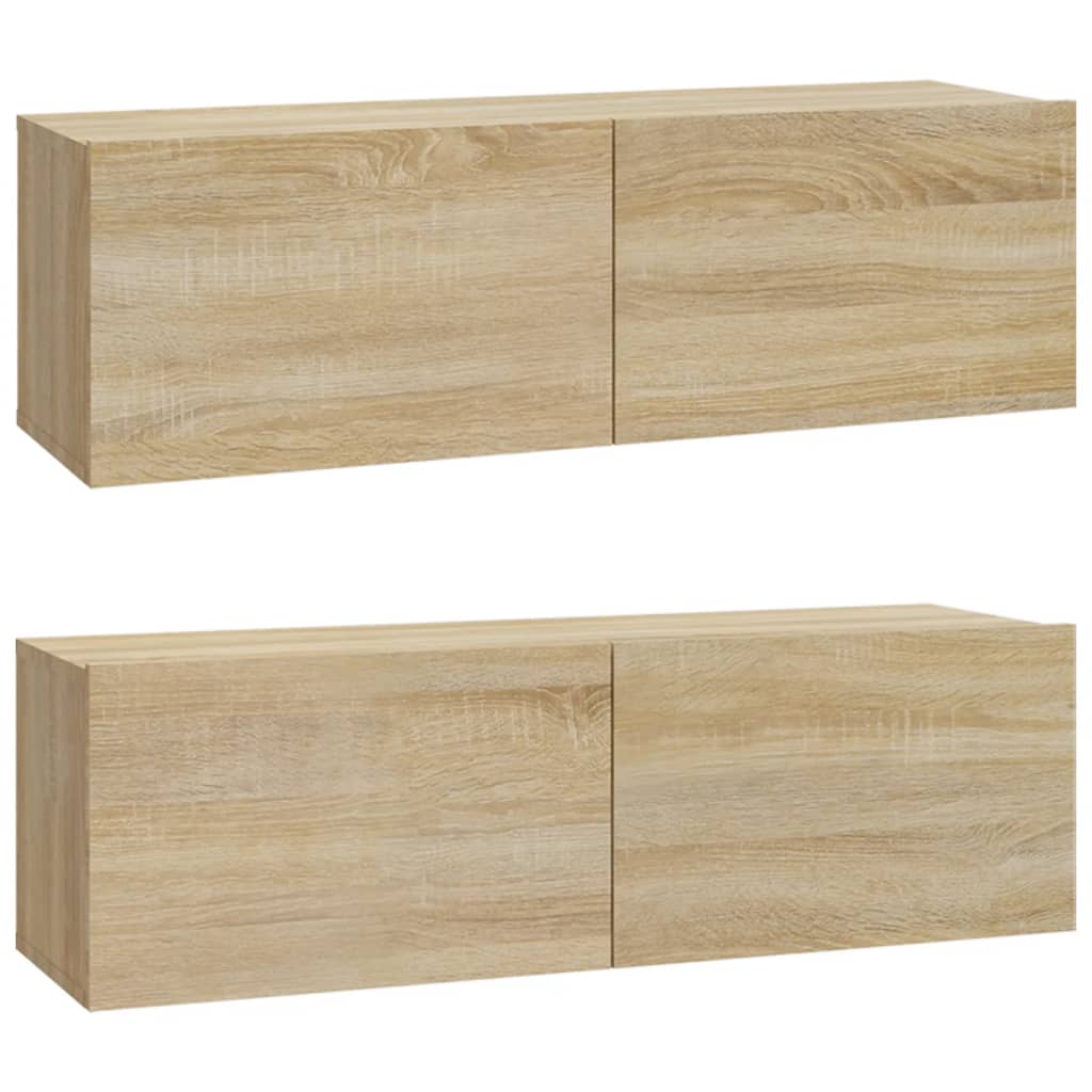 vidaXL Tv-wandmeubels 2 st 100x30x30 cm hout sonoma eikenkleurig