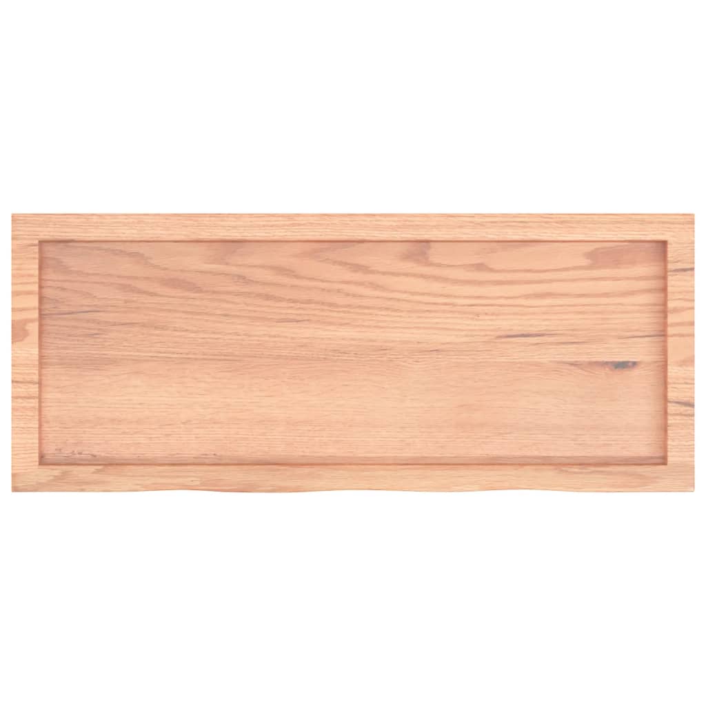 vidaXL Wastafelblad 100x40x(2-4) cm behandeld massief hout lichtbruin