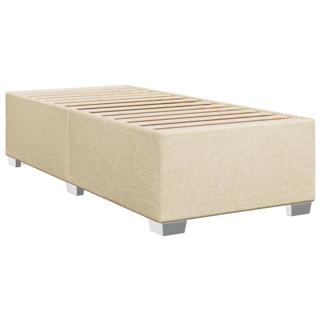 vidaXL Boxspring met matras stof crèmekleurig 90x200 cm