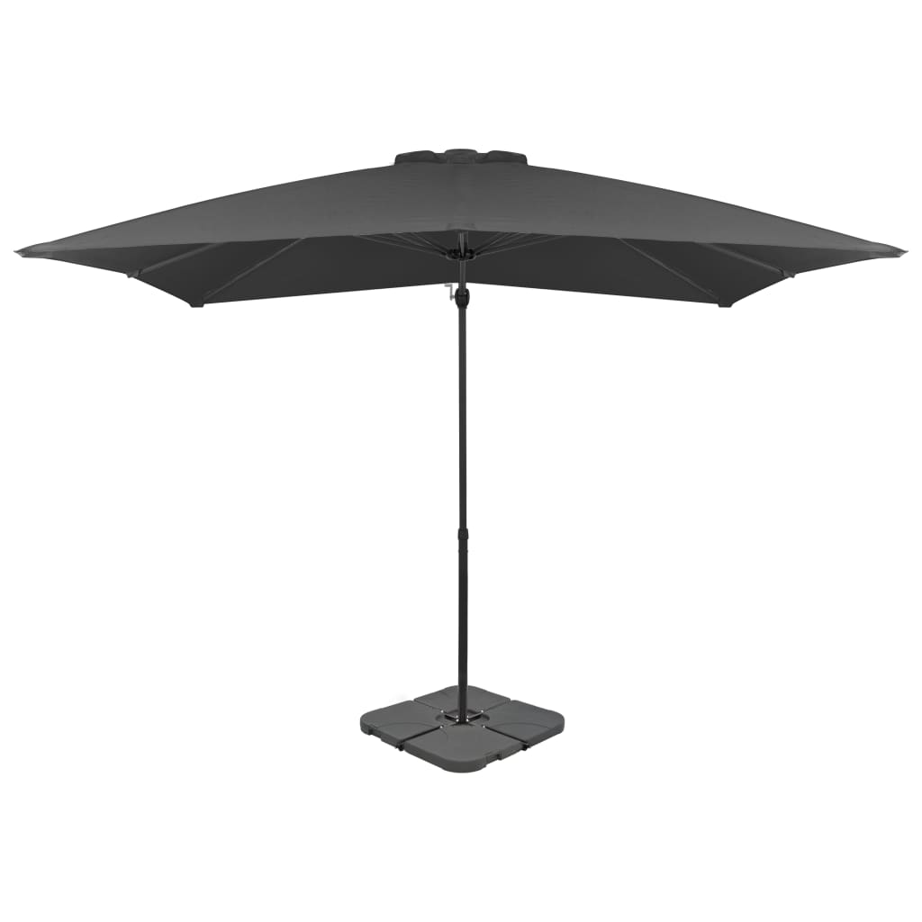 vidaXL Parasol met draagbare voet antracietkleurig