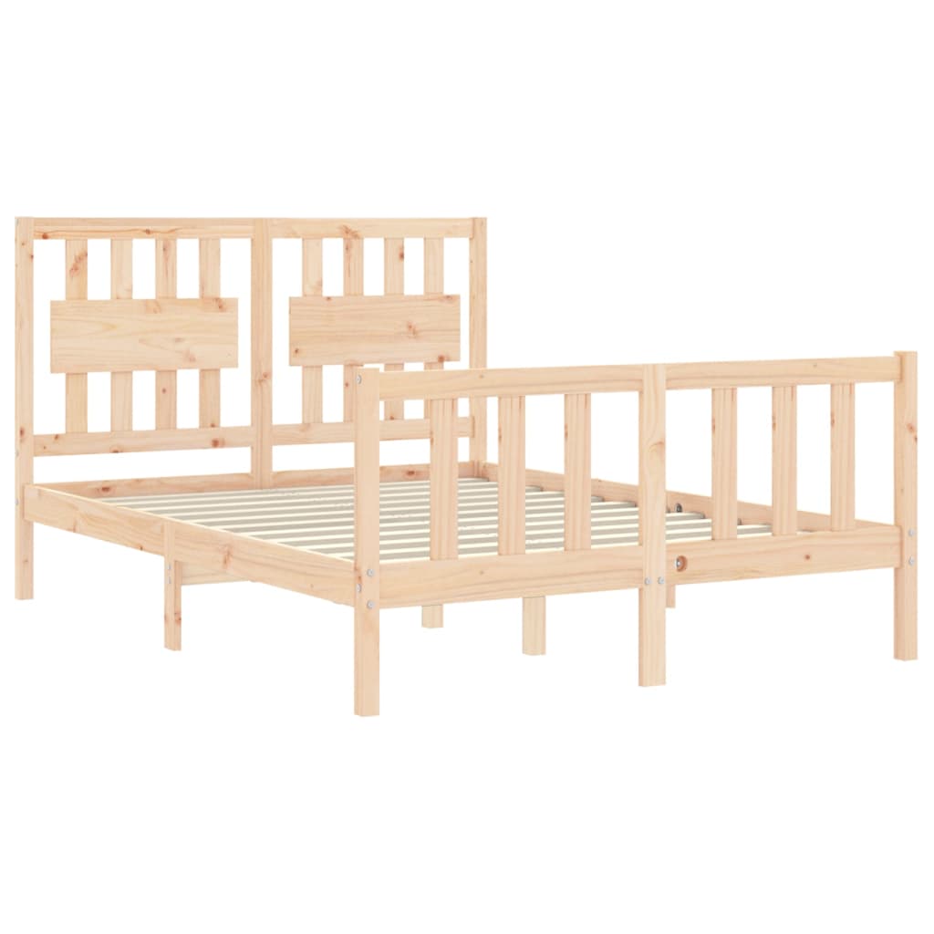 vidaXL Bedframe met hoofdbord massief hout 120x200 cm