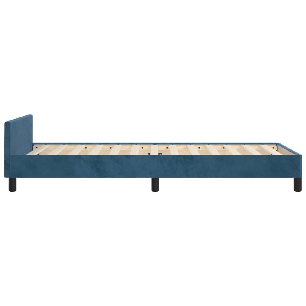 vidaXL Bedframe met hoofdeinde fluweel donkerblauw 90x190 cm