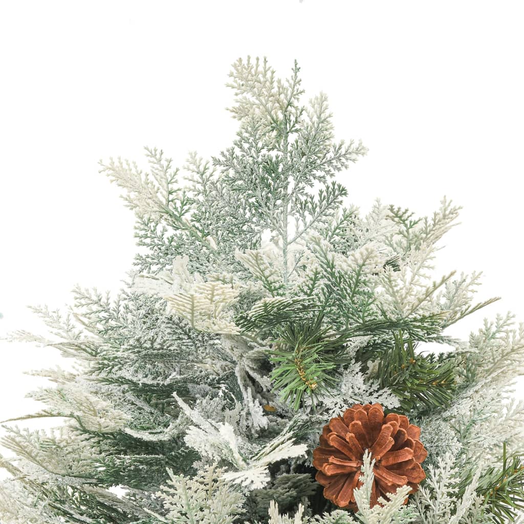 vidaXL Kerstboom met LED en dennenappels 120 cm PVC en PE groen