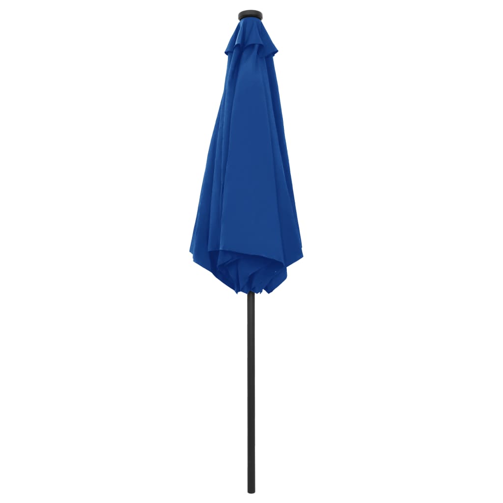 vidaXL Parasol met LED-verlichting en aluminium paal 270 cm azuurblauw