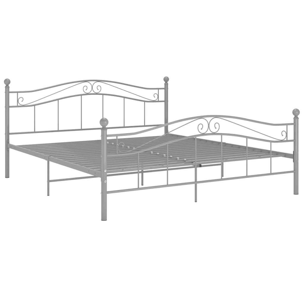 vidaXL Bedframe metaal grijs 140x200 cm