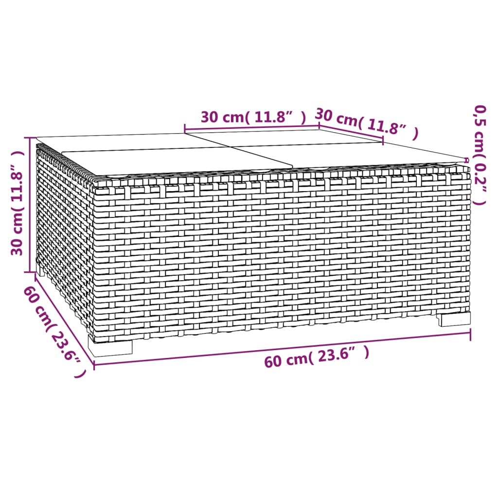 vidaXL 11-delige Loungeset met kussens poly rattan zwart