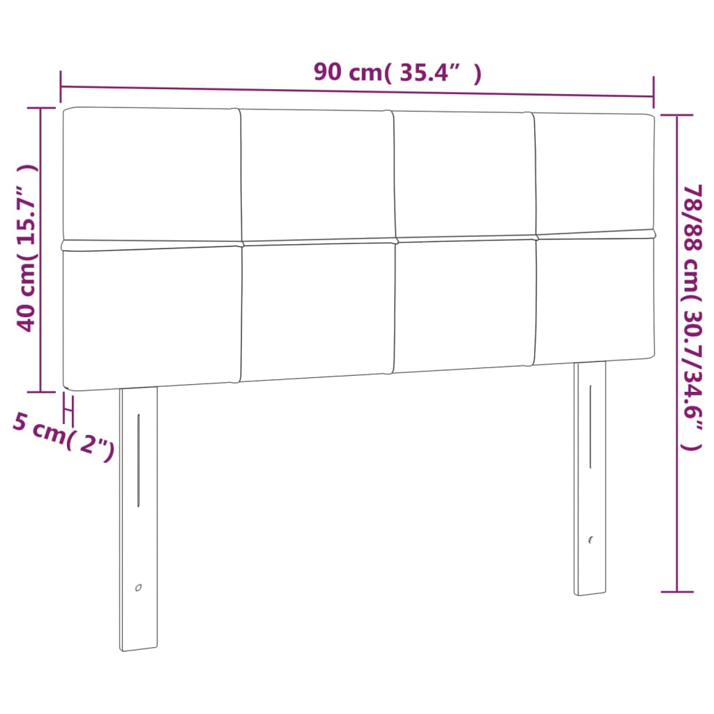 vidaXL Hoofdbord LED 90x5x78/88 cm stof donkerbruin