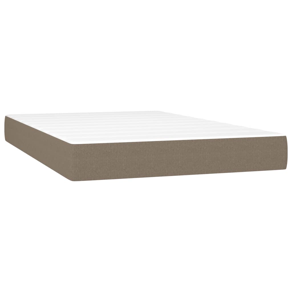 vidaXL Boxspring met matras en LED stof taupe 120x190 cm