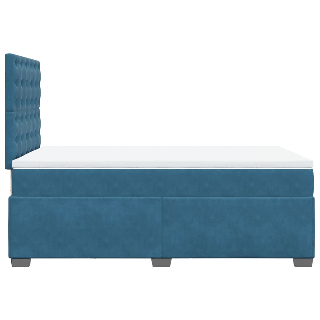 vidaXL Boxspring met matras fluweel blauw 120x190 cm